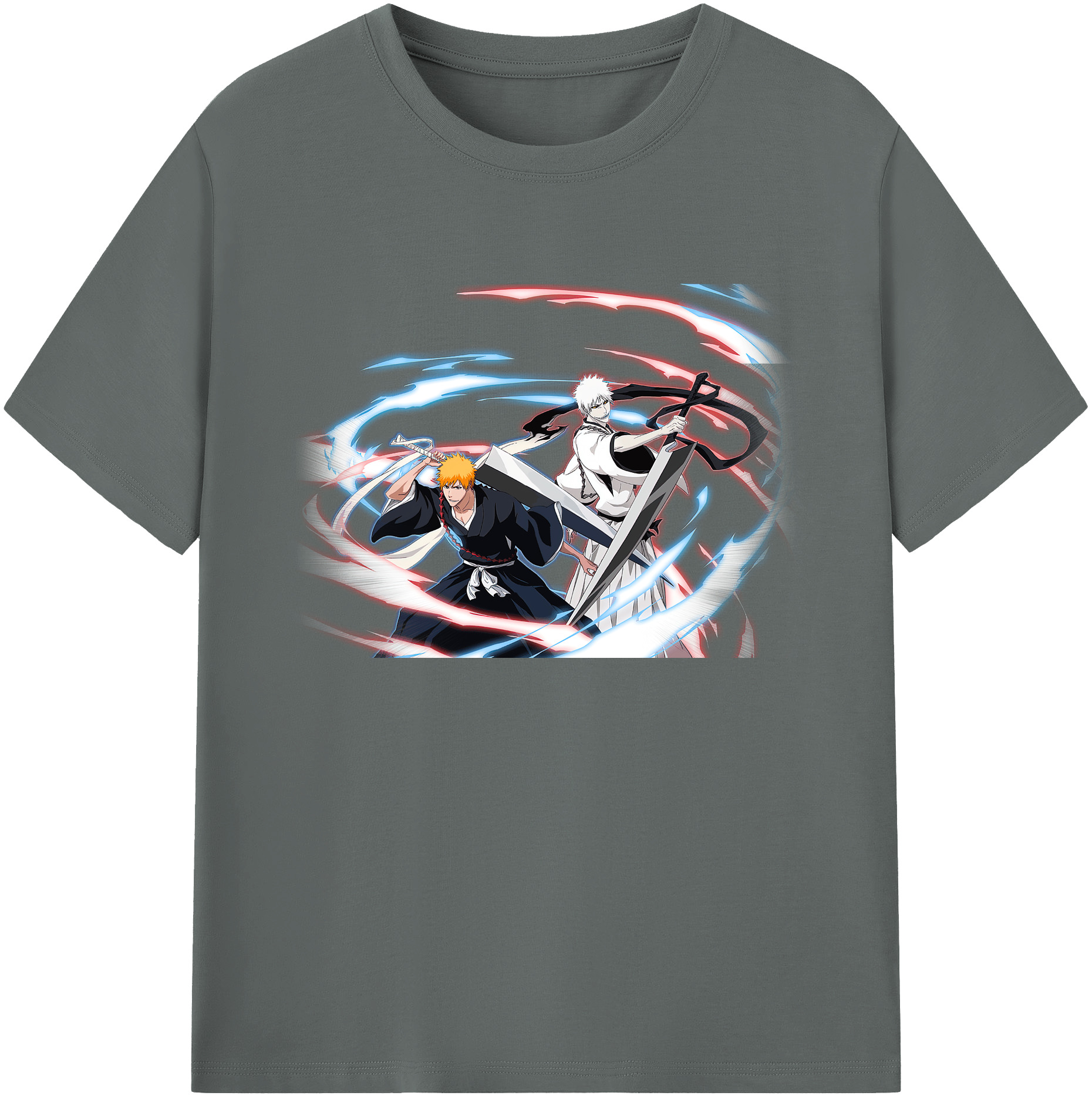 （画像用） ブリーチ 黒崎一護（くろさき いちご）BLEACH Kurosaki Ichigo 綿100％ メンズ半袖Tシャツ｜肌触りやわらか＆通気性
